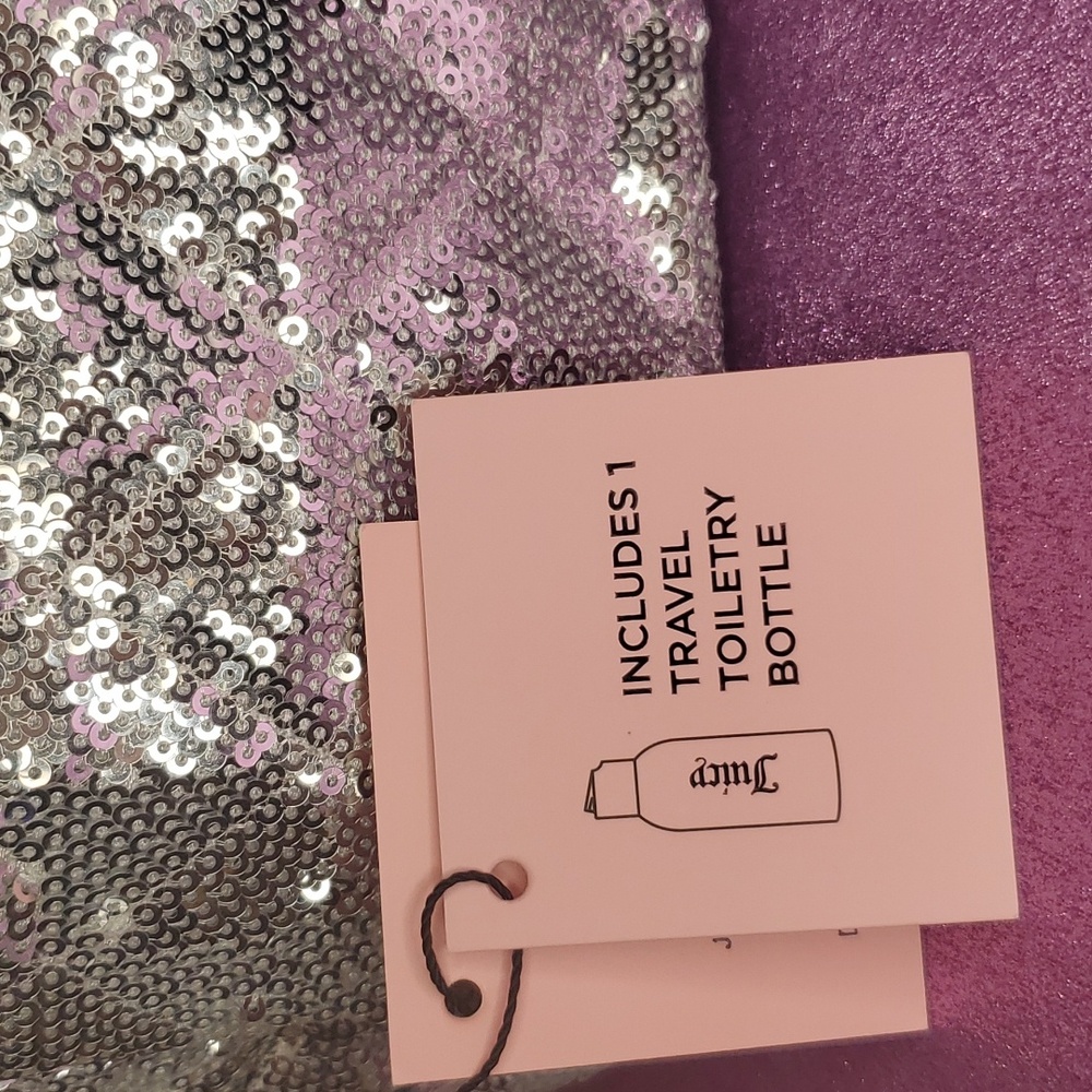 Juicy Couture 💖NWT💖 Silver Sequins Cosmetic Bag!💖💖💖 - Picture 6 of 13